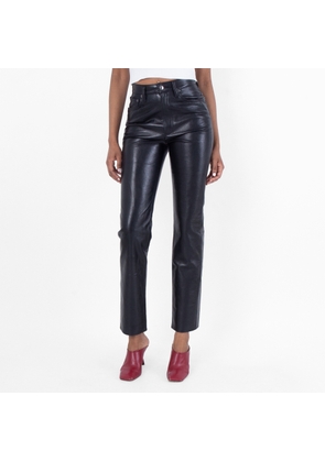 Agolde 90's Pinch Waist Long Leather Pants