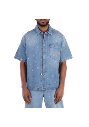 Axel Arigato Miles Logo Print Cotton Denim Shirt