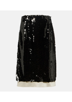 Xu Zhi Sequined organza midi skirt
