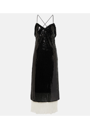 Xu Zhi Sequined organza midi dress