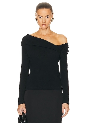 Enza Costa Cashmere One Shoulder Top in Black - Black. Size XS (also in ).