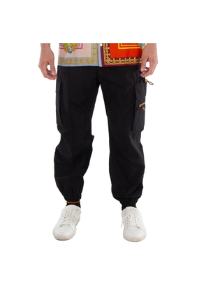 Versace Mens Black Slim-Cut Cargo Trousers