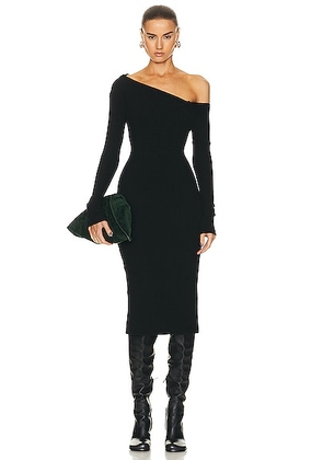Enza Costa Knit One Shoulder Dress in Black - Black. Size L (also in M, S, XL, XS).