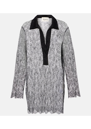 Tove Lucie floral lace silk top