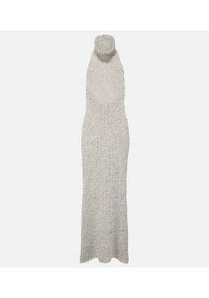Valentino Turtleneck silk boucle maxi dress