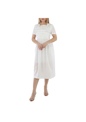 Comme Des Garcons Girl White Ruffled Cotton-poplin Dress