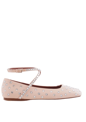 Amina Muaddi Ane Crystal Embellished Ballerina Flats