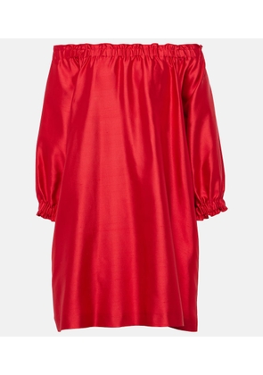 Max Mara Lepre off-shoulder silk and cotton minidress