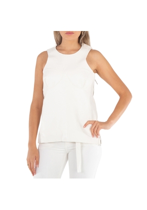 Sacai Ladies White Faux Leather Tank Top