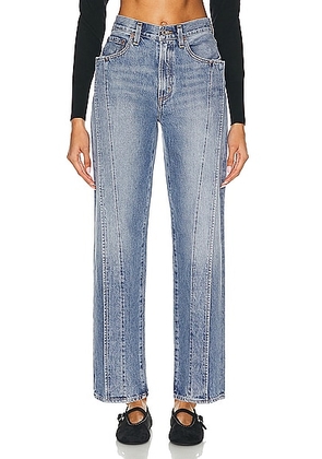 AGOLDE Fold Wide Leg Jeans in Navigate - Denim-Light. Size 33 (also in 28).