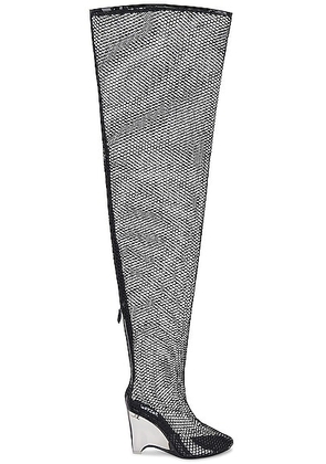 ALAÏA Wedge Over The Knee Boot in Noir - Black. Size 38 (also in 36).