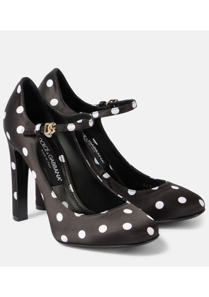 Dolce&Gabbana Sharon polka-dot satin Mary Jane pumps