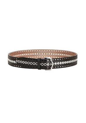 ALAÏA Vienne Leather Belt in Noir - Black. Size 65 (also in 70).