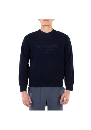 Valentino Logo Embroidered Crewneck Virgin Wool Jumper