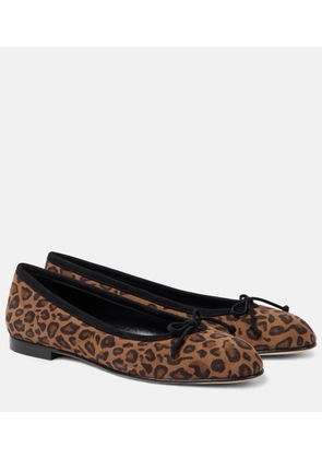 Manolo Blahnik Veralli leopard-print suede ballet flats