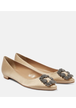 Manolo Blahnik Hangisiflat 70 embellished satin ballet flats