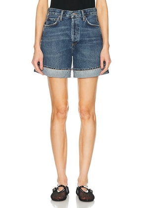 AGOLDE Dame Short in Control - Denim-Medium. Size 23 (also in 32, 33).