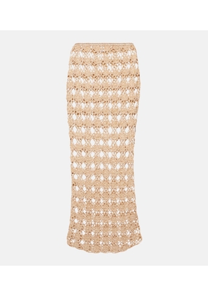 Anna Kosturova Rosette crochet cotton maxi skirt