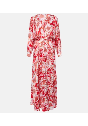 Poupette St Barth Ilona gathered floral midi dress