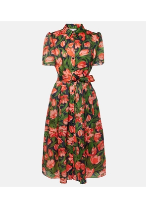 Carolina Herrera Floral silk shirt dress