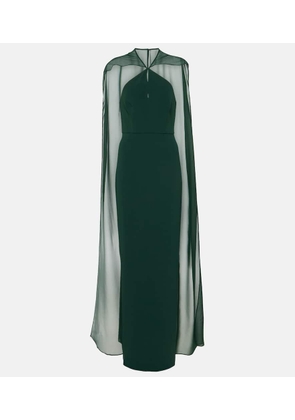Roland Mouret Caped satin crepe gown