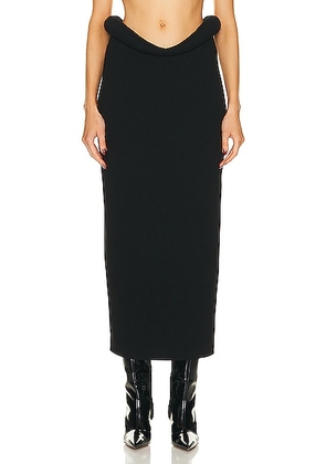 Bottega Veneta Viscose Compact Frise Skirt in Black - Black. Size 36 (also in 38).