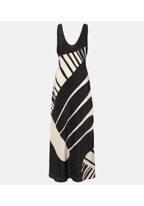 SIR Arte printed silk satin maxi dress