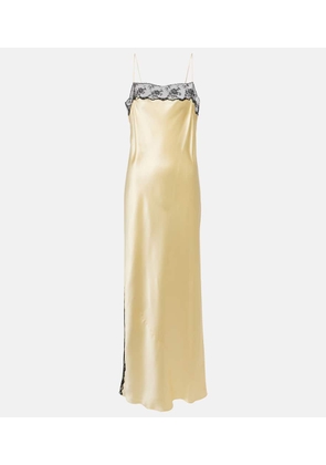SIR Aries lace-trimmed silk slip dress