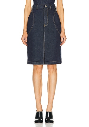 ALAÏA Pencil Skirt in Bleu Denim - Denim-Dark. Size 36 (also in ).