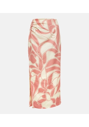 SIR Belletto printed linen maxi skirt