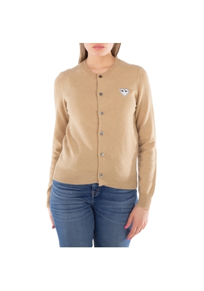 Comme Des Garcons Ladies Heart Logo Crewneck Cardigan