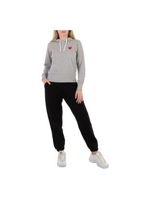 Comme Des Garcons Long-sleeve Embroidered Heart Logo Hoodie