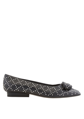 Salvatore Ferragamo Ladies Black Viva Embellished Ballet Flats