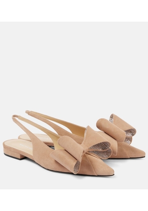 Mach & Mach Le Cadeau suede slingback flats