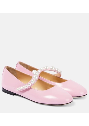 Mach & Mach Sirene faux pearl leather Mary Jane flats