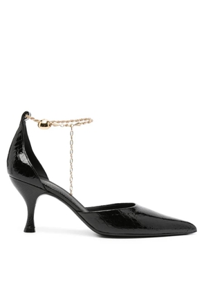 Ferragamo Dana 70 Crocodile Effect Leather Pumps