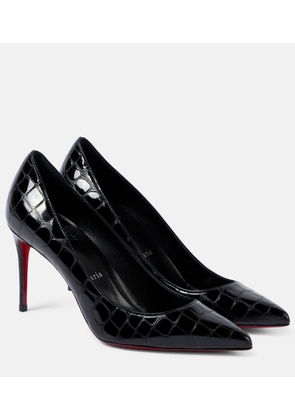 Christian Louboutin Kate 85 croc-effect leather pumps