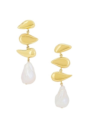 AGMES Flora Earrings in Gold Vermeil - Metallic Gold. Size all.