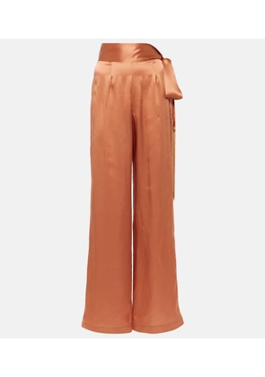 Taller Marmo Verdi silk satin wide-leg pants
