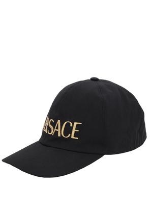 Versace Black Embroidered Logo Baseball Cap