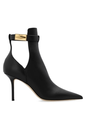 Jimmy Choo Black Nell 85 Leather Ankle Boots