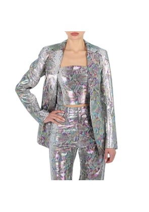 Rotate Ladies Spiced Plum Comb Snake Print Blazer