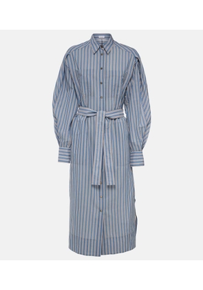 Brunello Cucinelli Striped cotton and silk shirt dress