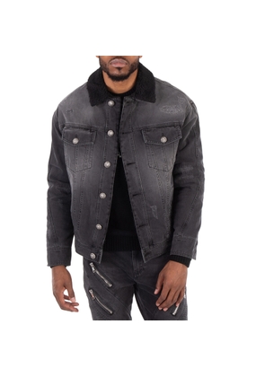 Balmain Shearling-Lining Denim Jacket