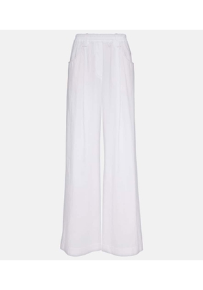 Brunello Cucinelli High-rise cotton wide-leg pants
