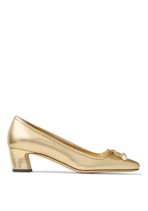 Jimmy Choo Womens Elme 45 Latte Nappa Leather Pumps