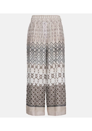 Brunello Cucinelli Printed silk wide-leg pants