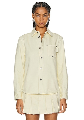 Bottega Veneta Long Sleeve Button Up Top in Banana - Yellow. Size 34 (also in 36).