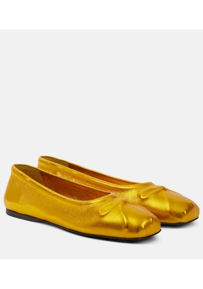 Marni Little Bow leather ballet flats