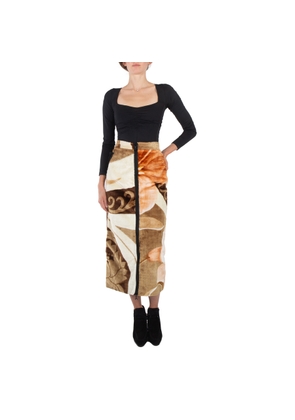 Tibi Ladies Black Stretch Shirred Long Sleeve Bodysuit